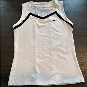 Nike Dri Fit White and Black Tank Golf Tennis Top, Size Large